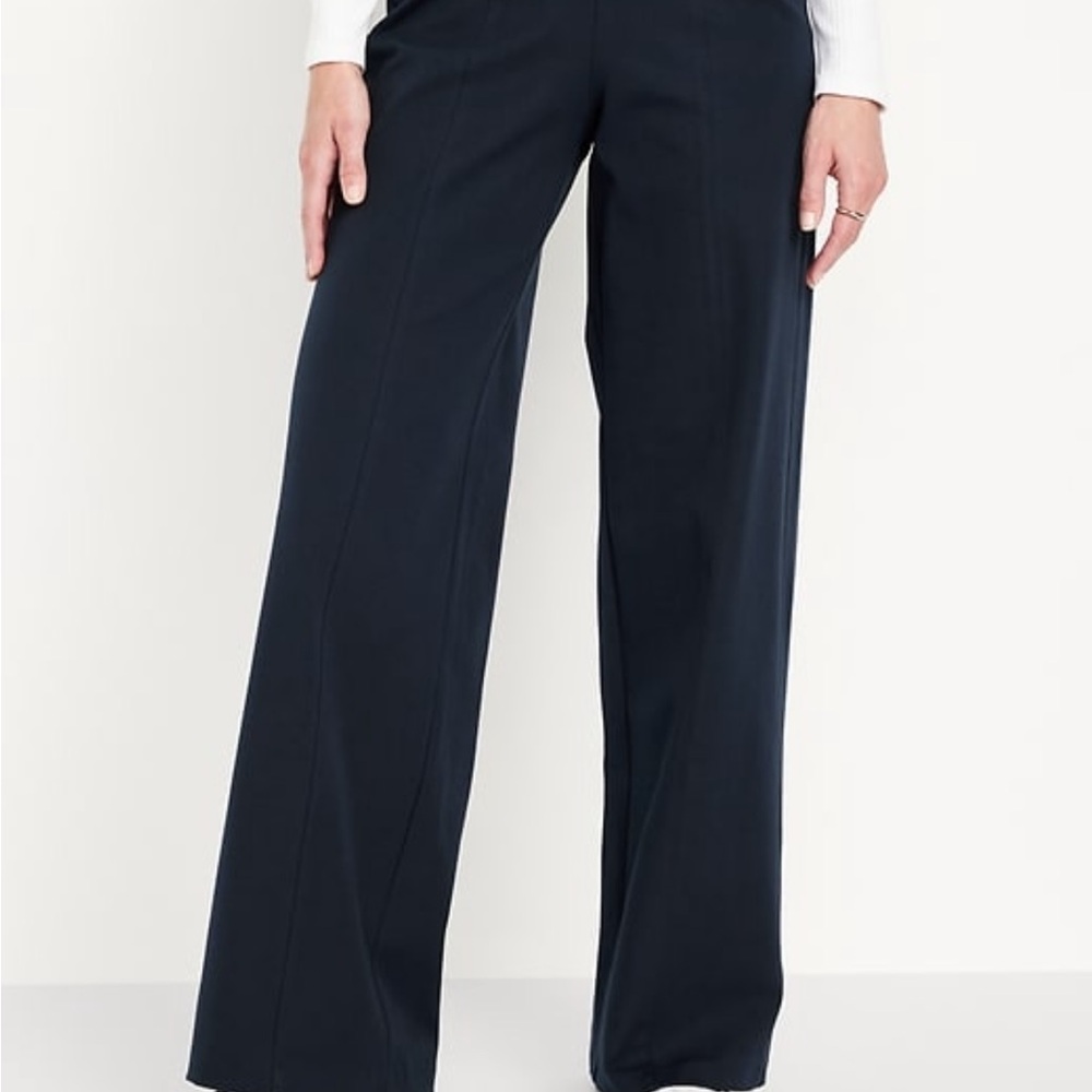 Navy Blue Wide Leg pull on pants